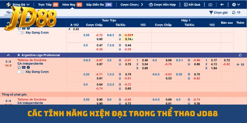 Các tính năng hiện đại trong thể thao JD88
